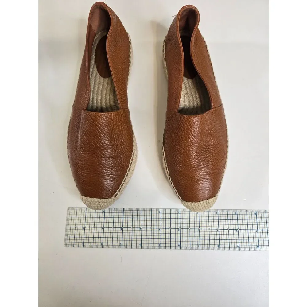 Lafayette 148‎ Brown Leather Espadrilles Size 37 – Made in Spain Slip-On Flats